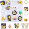 LET’S RESIN Keychain Resin Molds Silicone with Hole, 16 Cavities UV Resin Jewelry Pendant Mold for Beginner, Epoxy Resin Molds for Keychain Pendant Jewelry Making(Geometric Keychain Molds)