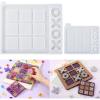 LET’S RESIN Large Tic Tac Toe Resin Mold 2Pcs, Tic Tac Toe Molds for Resin Casting, Large Epoxy Resin Silicone Molds for DIY Tabletop Board Game,Travel Game(Tic Tac Toe Mold)