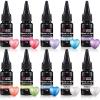 LET’S RESIN Pearlescent UV Resin, 10 Colors Colored UV Resin, Low Odor & Minimal Bubbles for Resin Casting and Coating, Jewelry Making, Decoration(20g Each)