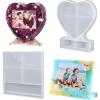 LET’S RESIN Picture Frame Resin Molds,Large Unique Silicone Molds for Photo Frame,Rectangle & Heart Shape Epoxy Molds for DIY Home Decor,Handmade Gifts