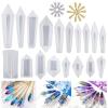 LET’S RESIN Resin Molds 18Pcs Pendulum Crystal Silicone Molds,Multi-Facet UV Resin Jewelry Molds for Quartz Crystals Pendants, Necklace