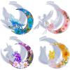 LET’S RESIN Resin Molds, Crescents Moon Molds, Epoxy Molds, Silicone Molds for Epoxy Resin, Wolf with Moon, Cat with Moon, Unicorn with Moon