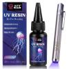 LET’S RESIN UV Resin Kit with Light, Bonding&Curing in Seconds, 30g UV Resin with Flashlight for Welding, Jewelry UV Glue Adhesive for Plastic Repair, Glass Light, Craft Decor
