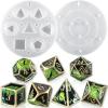 LET’S RESIN Upgraded Large DND Silicone Molds for Resin with 7 Cavities, Polyhedral Stereoscopic Game Epoxy Resin Molds for DIY Dice Making, Table Board Game