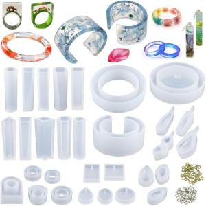 LET’S RESIN 30pcs Resin Jewelry Molds, Jewelry Molds for UV Resin, Resina Silicone Molds kit with Bracelet,Pendant,Ring for Epoxy Casting