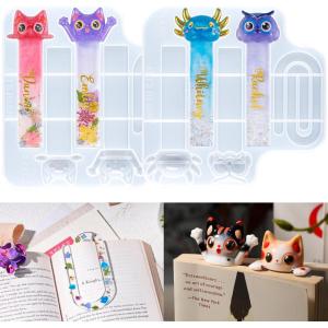 LET’S RESIN Bookmark Resin Molds, Cute UV Resin Bookmark Molds with Paperclip Pattern 3mm Thin,Bookmarks Silicone Molds for Epoxy Resin Crafts,Gifts for Book Lovers