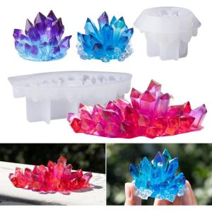 LET’S RESIN Crystal Cluster Resin Molds, Large and Small Size Crystal Shape Silicone Molds for Resin, Quartz Epoxy Resin Molds for Resin Crafts, DIY Crystal Heal Stone, Home Craft Decor