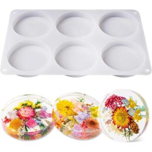 LET’S RESIN Extra Deep Resin Coaster Molds Silicone, 4 Inches Large 6 Cavity Silicone Molds for Resin, Round Epoxy Coaster Molds for Cups Mats, DIY Craft(13.7 x 9.8 x 0.82 inches)