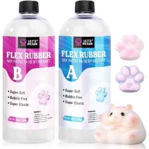 LET’S RESIN Liquid Silicone for Squishy Maker, 140oz Super Soft Flex Rubber for Taba Squishy, Molding Cat’s Paw, DIY Decompression Gift(60oz)