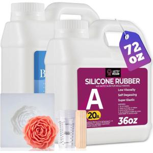 LET’S RESIN Silicone Mold Making Kit 72oz, 20A Non-Toxic Platinum Silicone Rubber for Mold Maker, Beginners, Ideal Liquid Silicone for Casting Resin, 3D Molds, 1:1 Mixing by Weight, Translucent(72oz)