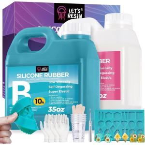 LET’S RESIN Super Elastic Silicone Mold Making Kit 10A,70.5oz Jade Green Mold Making Liquid Silicone Rubber, Ideal for Casting Resin Molds/Silicon Molds/Candle Molds/Silicon Inlay (2KG)(medium)