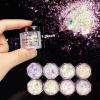 LET’S RESIN Chameleon Chunky Flakes, Resin Supplies-8 Color Intense Colorshift Pigment Powder for Resin Crafts/Tumblers, Chrome Powder Iridescent Flakes for Nail Art/Paints/Soap Making