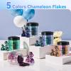 LET’S RESIN Chameleon Flakes, Resin Supplies -Intense Color Shift Pigment Powder for Resin Molds/Tumblers, Chrome Powder Pigment for Christmas Nail Art/Paint/Soap Making