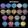 LET’S RESIN Mica Powder, 18 Jar Chameleon Mica Powder, Color Shift Powder for Epoxy Resin/Tumbler, Chrome Powder Pigment for Nails Art, Painting,Soap Making, Candle Making