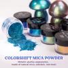 LET’S RESIN Mica Powder, 18 Jar Chameleon Mica Powder, Color Shift Powder for Epoxy Resin/Tumbler, Chrome Powder Pigment for Nails Art, Painting,Soap Making, Candle Making