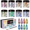 LET’S RESIN Chameleon Chunky Flakes, Resin Supplies-8 Color Intense Colorshift Pigment Powder for Resin Crafts/Tumblers, Chrome Powder Iridescent Flakes for Nail Art/Paints/Soap Making