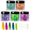 LET’S RESIN Thermochromic Pigment Powder Temperature Activated That Changes at 88°F-5 Colors Changing Powder for Nail Polish, Paint, Slime, Epoxy, Resin, Ink, Fabric Art, Casting-3 Gram Each