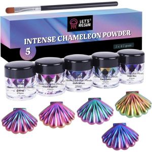 LET’S RESIN Mica Powder,Intense Chameleon Powder, Ultra Fine Colorshift Mica Powder for Epoxy Resin Crafts/Tumblers, Chrome Pigment Powder for Chameleon Nail Art/Paints/Soap Making(Violet)