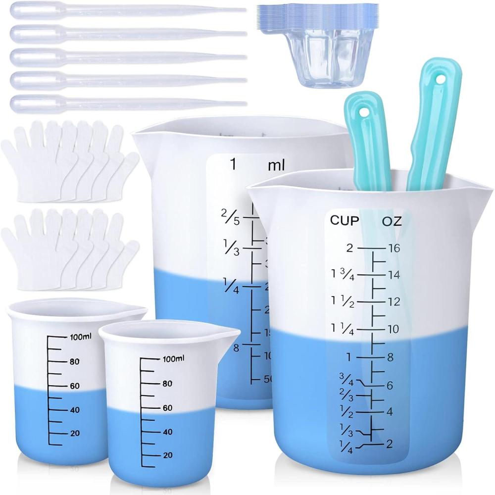 image:imageLETS RESIN Silicone Measuring Cups 450ml Accurate 2 Scales amp 100ml Durable Measuring Cups Epoxy Mixing CupSilicone Stirring Sticks Easy Clean Resin Supplies for Resin Molds Glitter Tumbler450ml