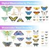 LET’S RESIN Realistic Paper Butterfly Moth,46 Pcs Double-Sided Faux Butterfly,Epoxy Resin Supplies,Vintage Floral Decoration,Resin Accessories for Art,Crafts,Molds(Paper Butterfly Moth)
