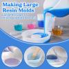 LET’S RESIN Silicone Measuring Cups, 450ml Accurate 2 Scales & 100ml Durable Measuring Cups, Epoxy Mixing Cup,Silicone Stirring Sticks, Easy Clean Resin Supplies for Resin Molds, Glitter Tumbler(600ml)