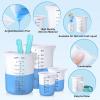 LET’S RESIN Silicone Measuring Cups, 450ml Accurate 2 Scales & 100ml Durable Measuring Cups, Epoxy Mixing Cup,Silicone Stirring Sticks, Easy Clean Resin Supplies for Resin Molds, Glitter Tumbler(450ml)