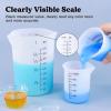 LET’S RESIN Silicone Measuring Cups, 450ml Accurate 2 Scales & 100ml Durable Measuring Cups, Epoxy Mixing Cup,Silicone Stirring Sticks, Easy Clean Resin Supplies for Resin Molds, Glitter Tumbler(450ml)
