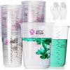 LET’S RESIN Epoxy Mixing Cups Kit,200Pcs, Plastic, 30ml Disposable Measuring Cups,50 Wooden Stirring Sticks for Paint Mixing, Jewelry Making(1000ML)