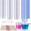 LET’S RESIN Epoxy Mixing Cups Kit,200Pcs, Plastic, 30ml Disposable Measuring Cups,50 Wooden Stirring Sticks for Paint Mixing, Jewelry Making(30ML)