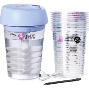 LET’S RESIN Upgraded Resin Mixer Electric, Double Mixing Effect & Speed Control Handheld Epoxy Mixer with Minimizing Bubbles, Rechargeable Resin Supplies for Resin,Liquid Silicone, Molds, Soap Making(auto resin mixer)