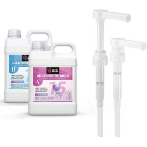 Bundle Set of LET’S RESIN 140oz Silicone Mold Making Kit and 30CC Gallon Pump Dispenser,