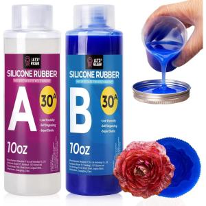 LET’S RESIN Silicone Mold Making Kit 30A,160oz/10Lbs Durable Mold Making Silicone Rubber, Fast Cure Platinum Cured Silicon, Self-Degassing Molding Silicon, Ideal for DIY Resin Molds(Small)
