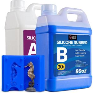 LET’S RESIN Silicone Mold Making Kit 30A,160oz/10Lbs Durable Mold Making Silicone Rubber, Fast Cure Platinum Cured Silicon, Self-Degassing Molding Silicon, Ideal for DIY Resin Molds(Large)