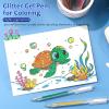 LET’S RESIN PAINT Jumbo Glitter Gel Pen Set,32 colors Metallic Shimmer Glitter Pens for Adult Coloring Books, Scrapbooking,Greeting Cards,DIY Crafts,Capped Sparkly Pens, Non-Toxic & Smooth(44 Colors Retractable Glitter Gel Ink Pens)