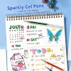 LET’S RESIN PAINT Jumbo Glitter Gel Pen Set,32 colors Metallic Shimmer Glitter Pens for Adult Coloring Books, Scrapbooking,Greeting Cards,DIY Crafts,Capped Sparkly Pens, Non-Toxic & Smooth(18 Colors Retractable Glitter Gel Ink Pens)