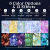 LET’S RESIN Opal Chameleon Flake, Transparent Glitter Flake for Epoxy Resin, 6 Colors Iridescent Color-Shift Pigment Powder for Resin Molds/Silicone Molds/Tumblers/Nail Art, Resin Supplies(Transparent flakes)