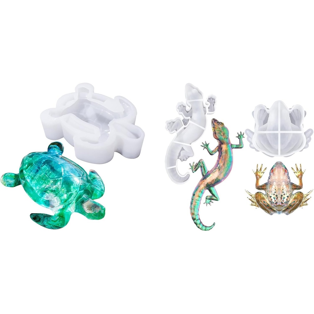 image:imageLETS RESIN Turtle Shape Resin Molds Animal Epoxy Resin molds with Realistic Frog and Lizard Shapes