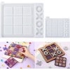 LET’S RESIN Large Tic Tac Toe Resin Mold 2Pcs, Double 6 Domino Epoxy Mold Standard Size, Glossy Molds for Resin Casting, Silicone Molds for Epoxy Resin