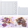 LET’S RESIN Resin Chess Set Mold, Large Tic Tac Toe Resin Mold 2Pcs, Double 6 Domino Epoxy Mold Standard Size