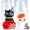 LET’S RESIN Pumpkin Jar Resin Molds, Halloween Resin Molds Silicone, Pumpkin Silicone Molds for Resin Art, Storage Box Candle Jar, Autumn Decor, Halloween Decor, Jewelry Trinket Container(Pumpkin Ghost Molds)