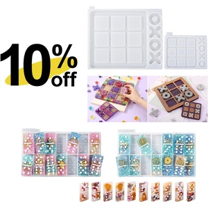LET’S RESIN Large Tic Tac Toe Resin Mold 2Pcs, Double 6 Domino Epoxy Mold Standard Size, Glossy Molds for Resin Casting, Silicone Molds for Epoxy Resin