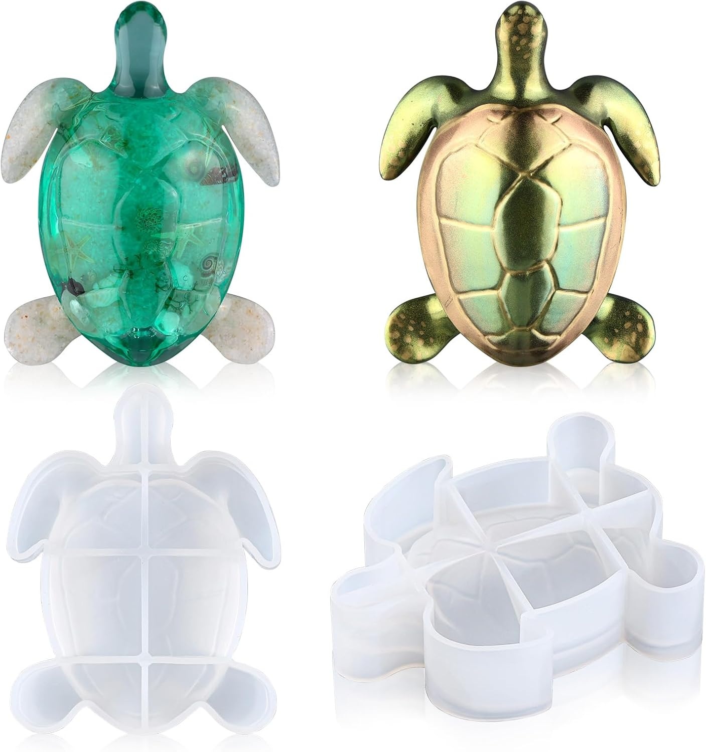 image:imageLETS RESIN 2pcs Turtle Resin Molds and 2 Pcs Animal Frog and Lizard Shapes Epoxy Resin molds