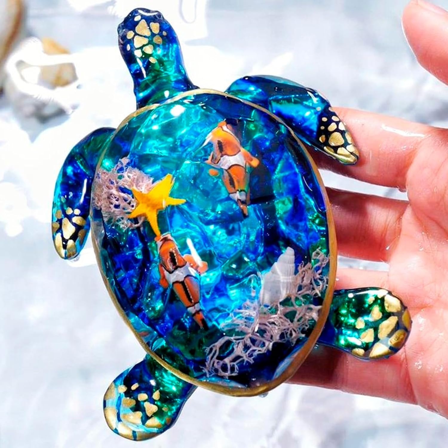 image:imageLETS RESIN 2pcs Turtle Resin Molds and 2 Pcs Animal Frog and Lizard Shapes Epoxy Resin molds