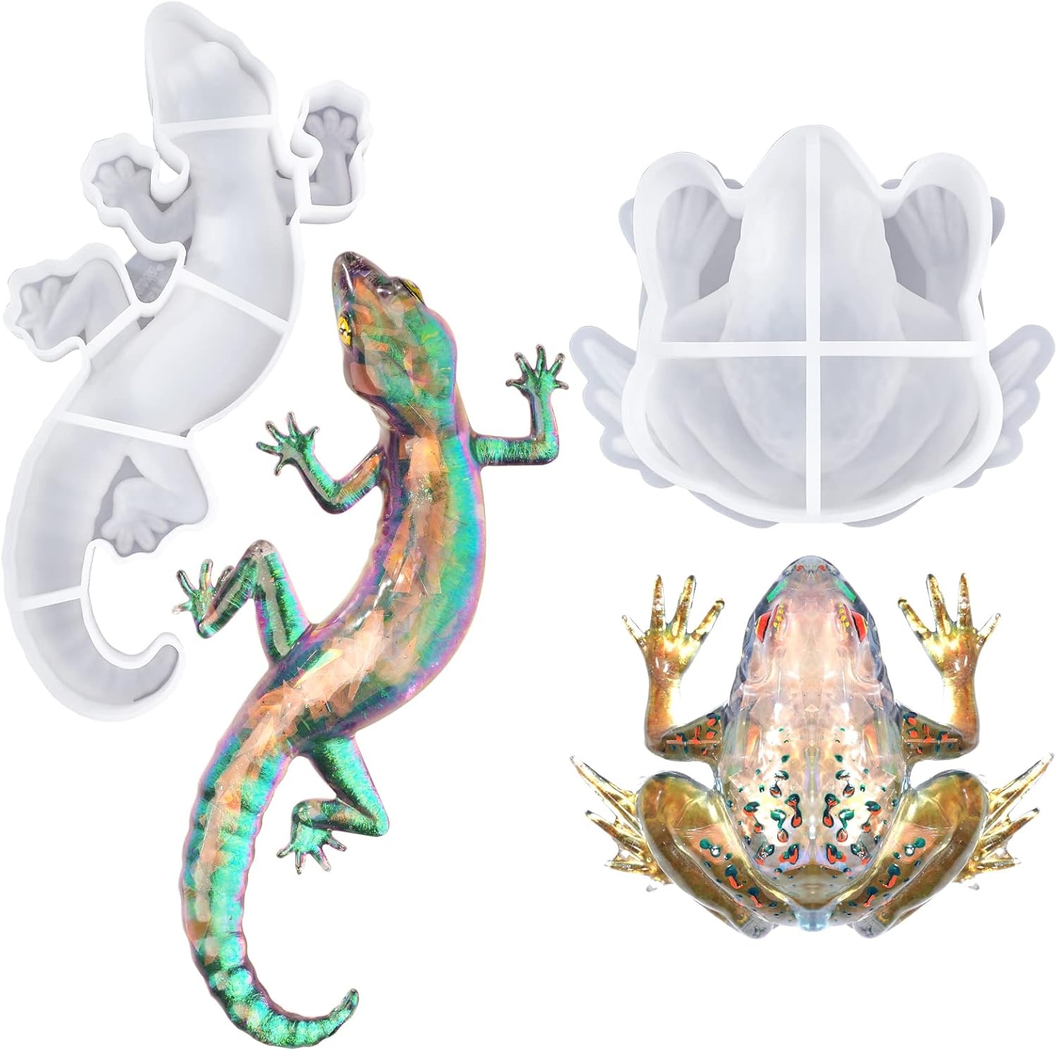 image:imageLETS RESIN 2pcs Turtle Resin Molds and 2 Pcs Animal Frog and Lizard Shapes Epoxy Resin molds