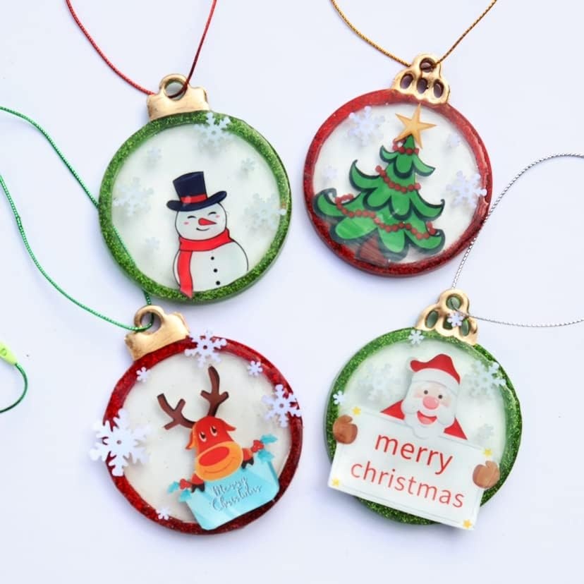 image:imageLETS RESIN Christmas Resin Molds Each 24 Inch Christmas Ornament Resin Molds Silicone with 20 Pcs Lanyards8 Round Cavities Silicone Molds for Christmas Tree Decor Xmas Gifts