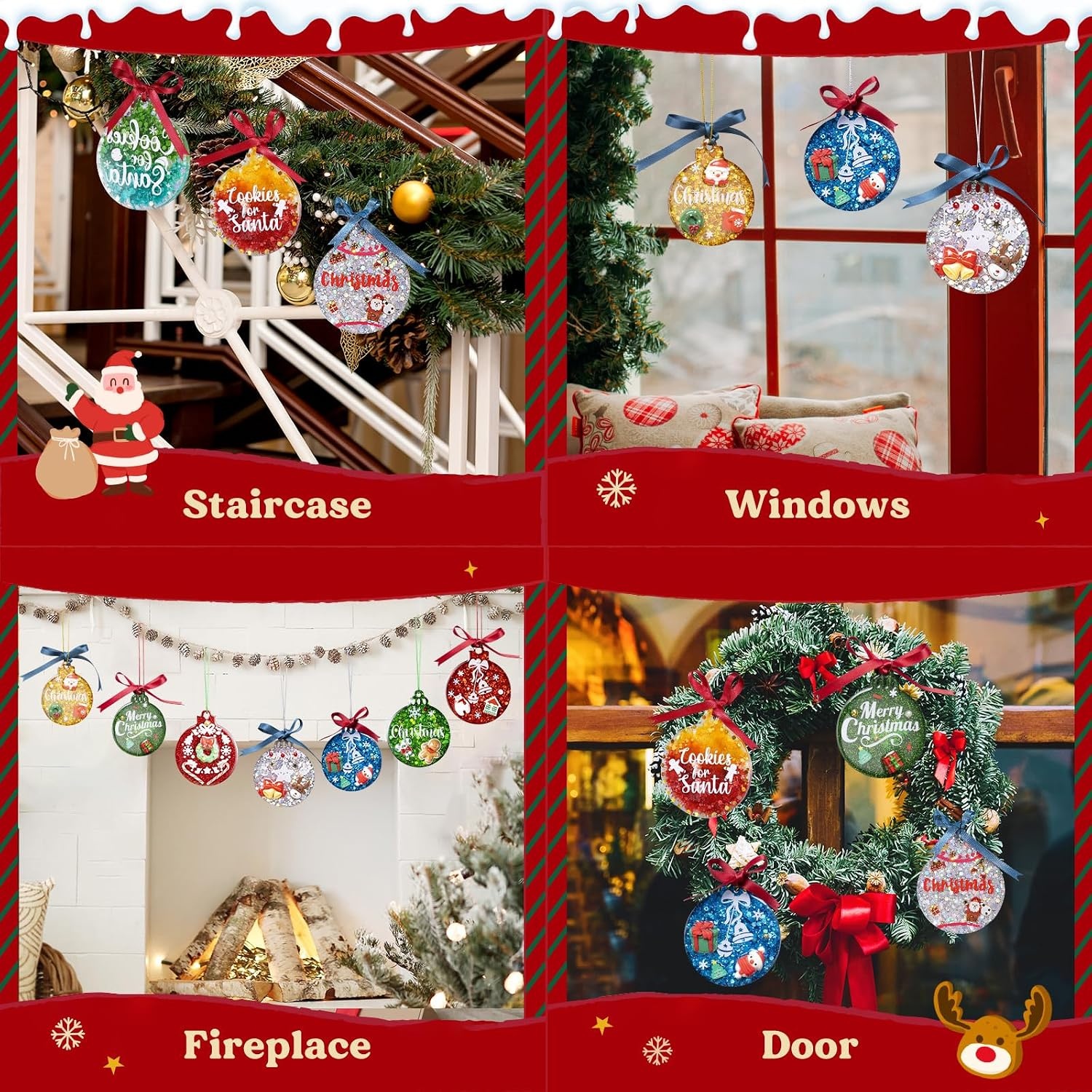 image:imageLETS RESIN Christmas Resin Molds Each 24 Inch Christmas Ornament Resin Molds Silicone with 20 Pcs Lanyards8 Round Cavities Silicone Molds for Christmas Tree Decor Xmas Gifts