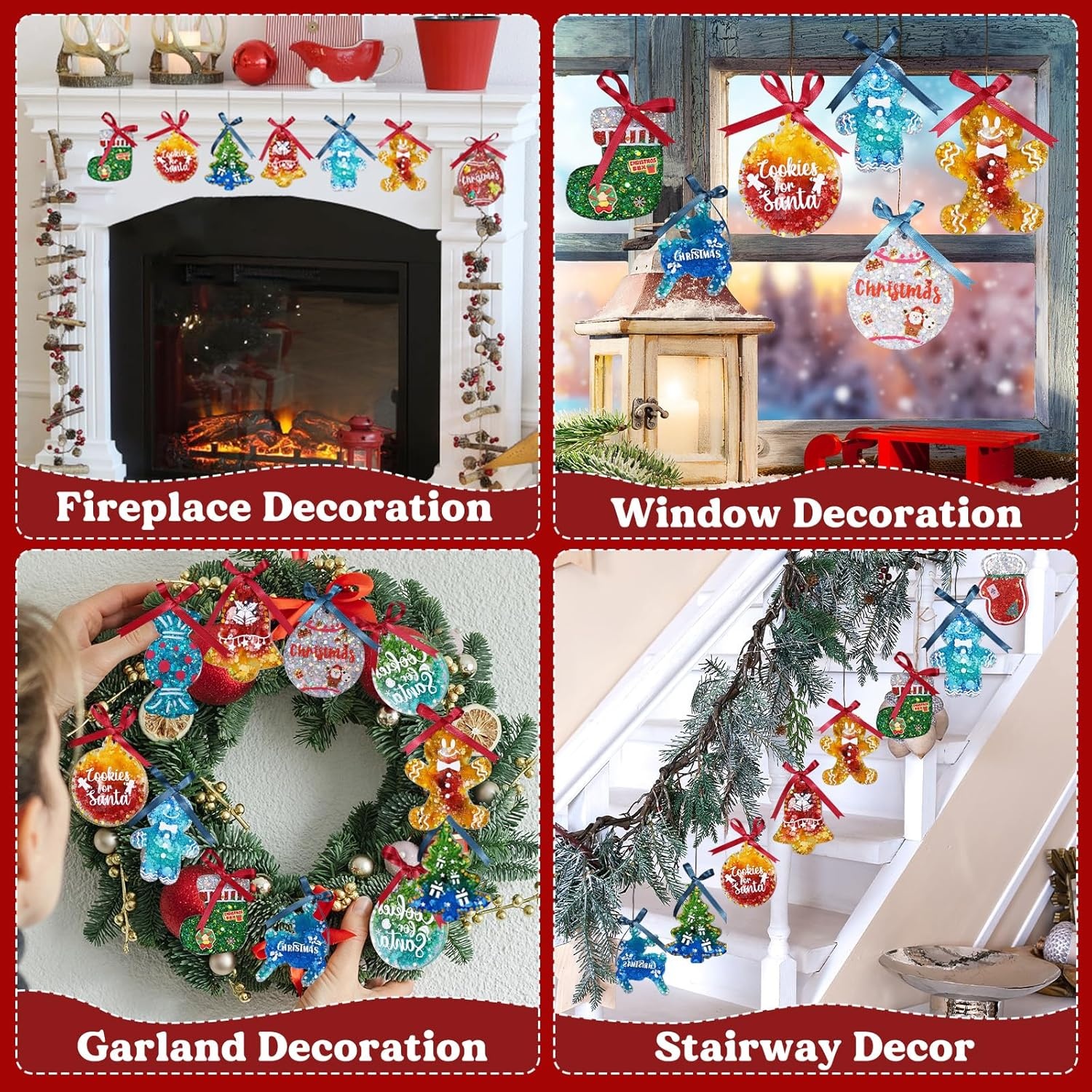 image:imageLETS Resin Upgraded Christmas Resin Molds Silicone 16 Cavities Large Resin Christmas Ornament Molds Each 3inch Glossy Silicone Molds for Resina Art CraftKeychainsTree Decorations